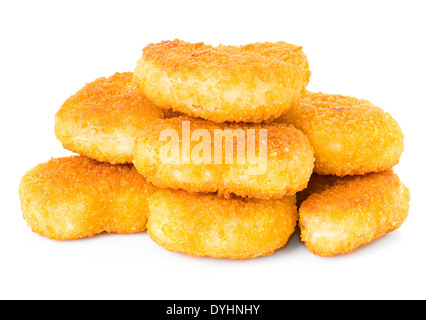 Nugget de poulet close up on white background Banque D'Images