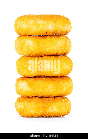 Nugget de poulet close up on white background Banque D'Images