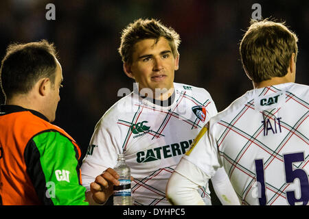 Londres, Royaume-Uni. 18 avr, 2014. De Leicester Toby Flood après l'Aviva Premiership match entre les Harlequins et Leicester Tigers au Stoop : Action Crédit Plus Sport/Alamy Live News Banque D'Images