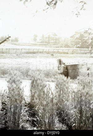 Cette photographie de l'album de Charles Daniels représente des gens à Honshu, au Japon, pendant la première Guerre mondiale. Elle donne un aperçu de la vie civile et de l'impact de la guerre sur la population japonaise pendant le conflit. Banque D'Images
