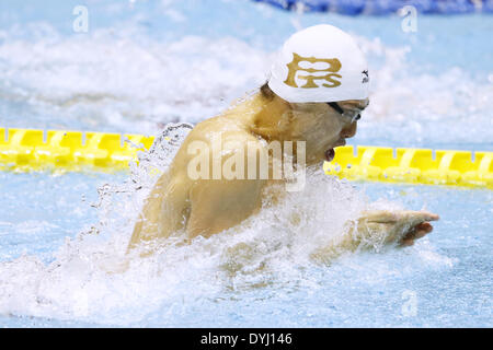 Piscine International Tatsumi, Tokyo, Japon. Apr 11, 2014. Koichiro Okazaki, le 11 avril 2014 - Natation : JAPON 2014 Nager 50m brasse finale à Tatsumi Piscine International, Tokyo, Japon. © AFLO SPORT/Alamy Live News Banque D'Images