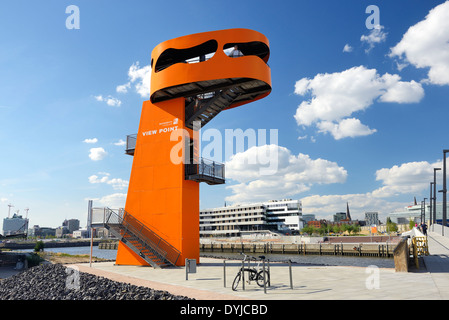 Aussichtsturm View Point suis Baakenhafen dans der Hafencity von Hamburg, Deutschland, Europa Banque D'Images