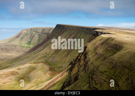 Vue de Waun Lefrith de Carmarthen Fans - Sir Picws Bannau Gaer vers Du, Black Mountain, parc national de Brecon Beacons, Wale Banque D'Images