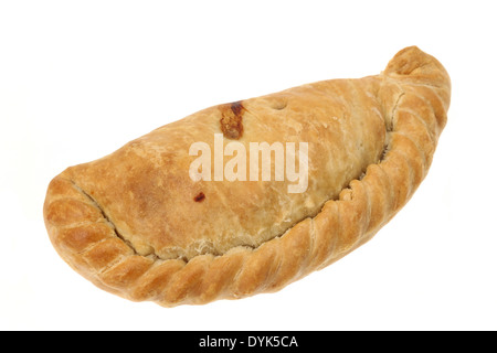 Cornish pasty traditionnels - Fond blanc Banque D'Images