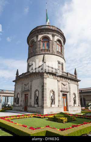 Caballero Alto tour de garde dans le château de Chapultepec - Bosque de Chapultepec, Miguel Hidalgo, Mexico, District Fédéral, Mexique Banque D'Images