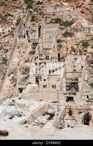 Mine de soufre, l'île de Milos, Cyclades, Grèce, Europe Banque D'Images