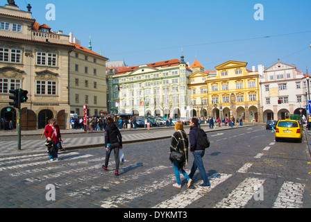 La place Malostranske namesti, Mala Strana, Prague, République Tchèque, Europe Banque D'Images