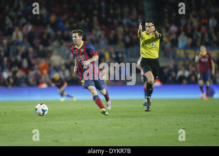 Barcelone, Espagne. Apr 20, 2014. BARCELONA SPAIN -APRI 20 : Lionel Messi lors du match entre le FC Barcelone et l'Athletic Bilbao, correspondant à la 34e semaine de la Ligue espagnole joués au Camp Nou le 20 avril 2014. (Photo : Aline Delfim/Urbanandsport Nurphoto/) © Aline Delfim/NurPhoto ZUMAPRESS.com/Alamy/Live News Banque D'Images