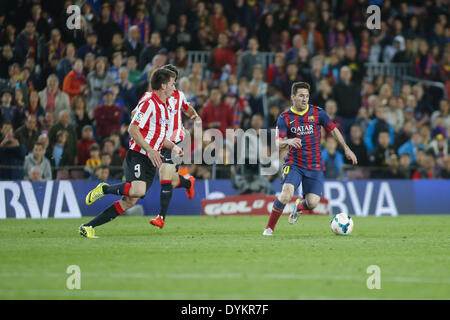 Barcelone, Espagne. Apr 20, 2014. BARCELONA SPAIN -APRI 20 : Lionel Messo in pendant le match entre le FC Barcelone et l'Athletic Bilbao, correspondant à la 34e semaine de la Ligue espagnole joués au Camp Nou le 20 avril 2014. (Photo : Aline Delfim/Urbanandsport Nurphoto/) © Aline Delfim/NurPhoto ZUMAPRESS.com/Alamy/Live News Banque D'Images