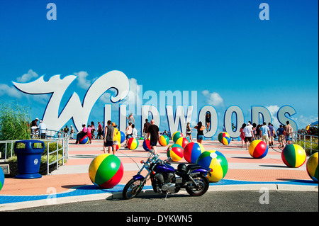 Wildwood signe et sculpture, NJ, New Jersey, USA Banque D'Images