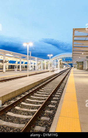Terminal de trains de banlieue de la gare Union, Denver, Denver, Colorado USA Banque D'Images