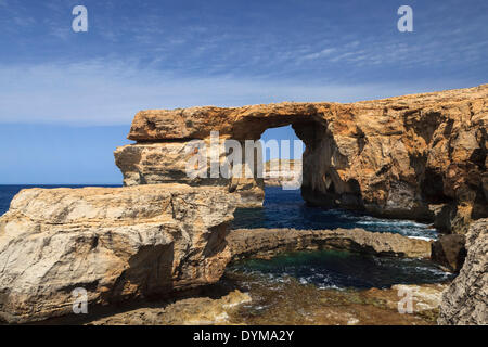 Fenêtre d'Azur à Dwejra Bay, Gozo, Malte Banque D'Images