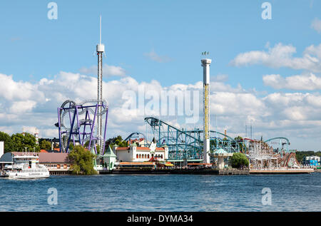 Ou Grönan Gröna Lund, le parc d'attractions, l'île de Djurgården, Stockholm, Stockholm, Suède Comté Banque D'Images