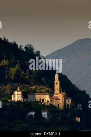 Église paroissiale Santa Maria del Sasso, Luganer See, lago di Lugano, Sasso, Lombardie, Italie Banque D'Images