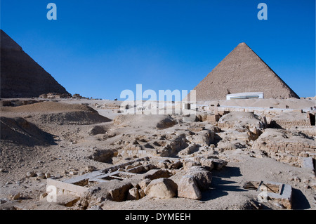 Tombes autour de la grande pyramide de Khéops à Gizeh Le Caire,El. Banque D'Images