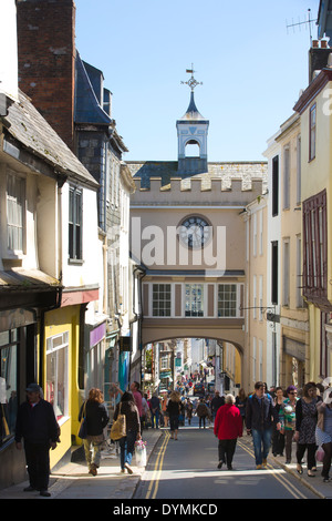 Totnes, petite ville marchande à la tête de l'estuaire de la rivière Dart, dans le sud du Devon, Angleterre, Royaume-Uni Banque D'Images