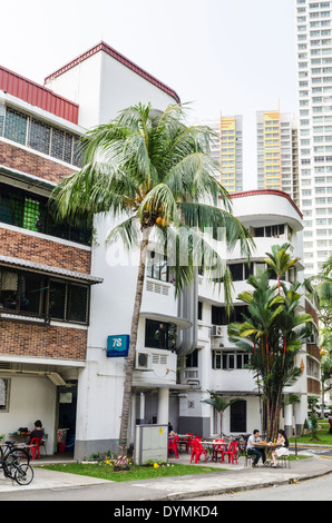 Streamline Moderne de style architectural appartements dans le Tiong Bahru Estate, Singapore Banque D'Images