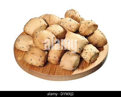 Petits biscuits aux graines de pavot isolated on white Banque D'Images