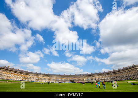 Maisons Mitoyennes sur le Royal Crescent, Bath, Somerset Banque D'Images