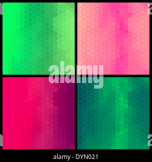 Ensemble de quatre motif coloré géométrique Banque D'Images