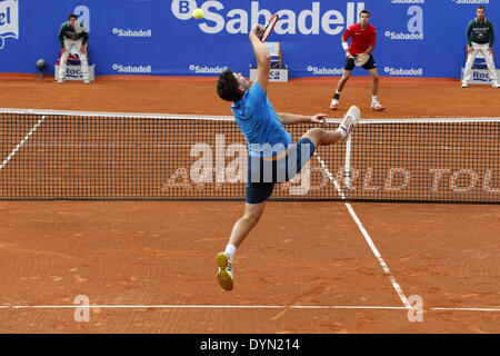 Barcelone, Espagne. 22 avr, 2014. BARCELONA-ESPAGNE 22 Avril : match entre Marcel Granollers et D. Thiem, pour l'Open de Barcelone Banc Sabadell, 62 Trofeo Conde de Godo, joué au tennis RC Barcelone le 22 avril 2014. Photo : Joan Valls/Urbanandsport Nurphoto/crédit : Joan Valls/NurPhoto ZUMAPRESS.com/Alamy/Live News Banque D'Images