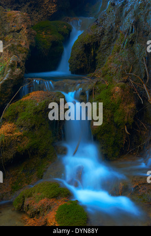 Parc Naturel de la rivière Cuervo Monument Naturel Vega del Cororno Cuervo river Serrania de Cuenca source Parc Naturel Cuenca province Banque D'Images