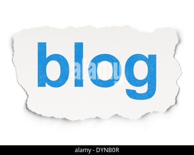 Développement Web concept : Blog sur papier fond Banque D'Images