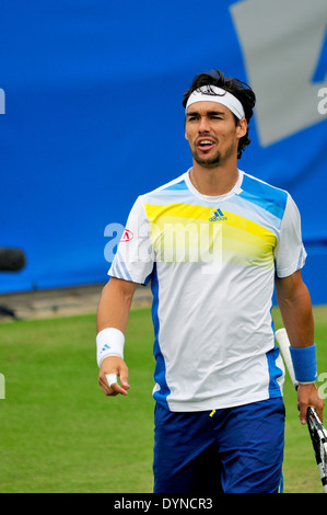 Fabio Fognini (Italie) à Eastbourne, 2013 Banque D'Images