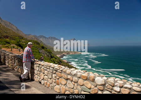 Point de vue le long de la route pittoresque près de Kogel Bay, Falsebay, Western Cape, Afrique du Sud Banque D'Images