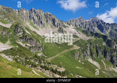 La réserve naturelle nationale des Aiguilles Rouges dans les Alpes françaises. Banque D'Images