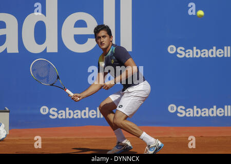 Barcelone, Espagne. Apr 23, 2014. Barcelone - Espagne - 23 avril : Nicolas Almagro pendant le match entre Martin Klizan et Nicolas Almagro pour l'Open de Barcelone Banc Sabadell, 62 Trofeo Conde de Godo, joué au tennis RC Barcelone le 23 avril 2014. (Photo : Aline Delfim/Urbanandsport Nurphoto/Crédit) : Joan Valls/NurPhoto ZUMAPRESS.com/Alamy/Live News Banque D'Images