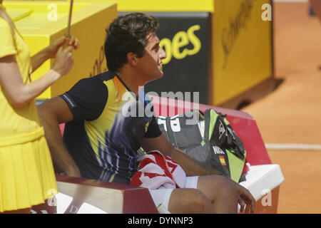 Barcelone, Espagne. Apr 23, 2014. Barcelone - Espagne - 23 avril : Nicolas Almagro pendant le match entre Martin Klizan et Nicolas Almagro pour l'Open de Barcelone Banc Sabadell, 62 Trofeo Conde de Godo, joué au tennis RC Barcelone le 23 avril 2014. (Photo : Aline Delfim/Urbanandsport Nurphoto/Crédit) : Joan Valls/NurPhoto ZUMAPRESS.com/Alamy/Live News Banque D'Images