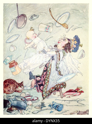 Charles James Folkard (1878-1963) illustration, Lewis Carroll, 'Songs d'Alice au Pays des merveilles et des dans de l'autre côté Banque D'Images