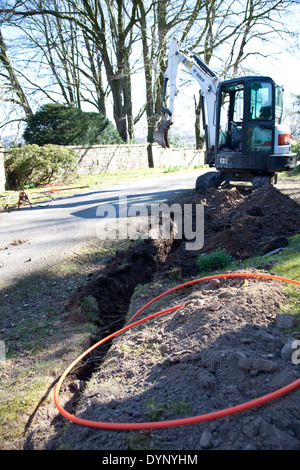 B4RN haut débit fibre communautaire rural schéma dans la vallée de la Lune Lancashire Banque D'Images