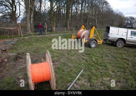 B4RN haut débit fibre communautaire rural schéma dans la vallée de la Lune Lancashire Banque D'Images