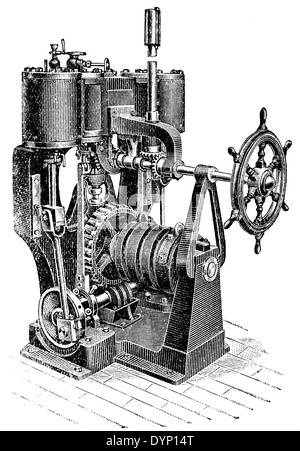 Roue de commande de navire, illustration de la machine Encyclopédie Soviétique, 1929 Banque D'Images