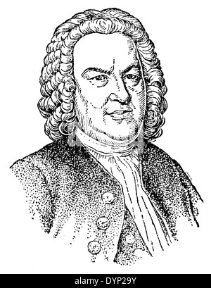 Johann Sebastian Bach (1685-1750), compositeur et musicien, illustration de l'Encyclopédie Soviétique, 1927 Banque D'Images