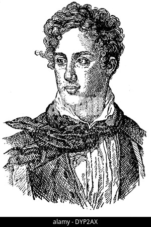 George Gordon Byron (1788-1824), poète anglais, illustration de l'Encyclopédie Soviétique, 1926 Banque D'Images