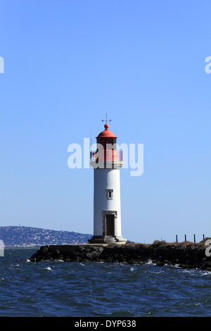 Phare des Onglous sur l'étang de Thau, Marseillan, Hérault, Languedoc-Roussillon, France Banque D'Images