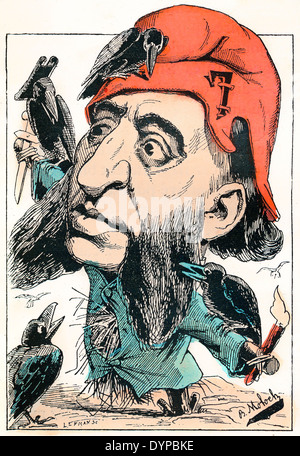 Jules François Camille Ferry, 1832-1893, un homme d'État français et républicain, la caricature politique, 1882, par Alphonse Hector Colom Banque D'Images