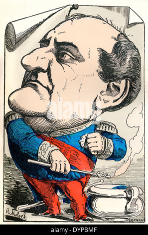 Napoléon Bonaparte ou Napoléon Ier, 1769-1821, un militaire français et leader politique, l'empereur, la caricature politique, 1882, par Alp Banque D'Images