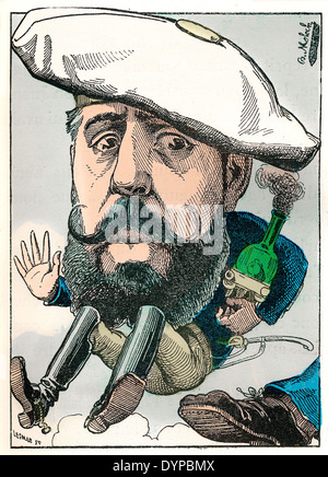 Don Carlos, duc de Madrid, 1848-1909, la caricature politique, 1882, par Alphonse Hector Colomb Banque D'Images