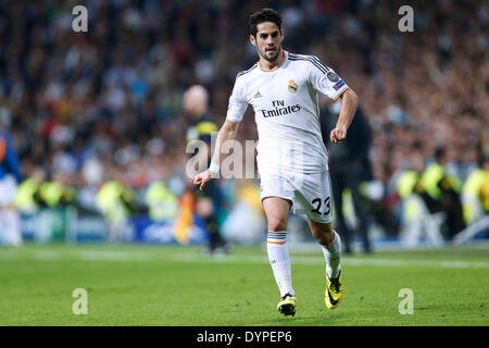 Madrid, Espagne. © D. 23 avr, 2014. Isco (réel) Football/soccer Ligue des Champions : demi-finale 1ère manche match entre le Real Madrid 1-0 FC Bayern Munchen au Santiago Bernabeu à Madrid, Espagne. © D .Nakashima/AFLO/Alamy Live News Banque D'Images