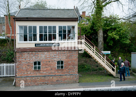 Airdrie Signalbox sur la ligne de Cœur du Pays de Galles, Royaume-Uni Banque D'Images