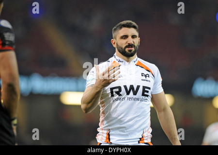 Rabodirect Pro 12 - Jour du Jugement au Millennium Stadium de Cardiff - Ospreys v Dragons rugby. Banque D'Images