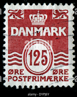 Danemark - VERS 1960 : un timbre imprimé au Danemark montre 125 couronnes, série, vers 1960 Banque D'Images