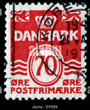 Danemark - VERS 1960 : un timbre imprimé au Danemark montre 70 couronnes, série, vers 1960 Banque D'Images
