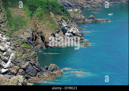 Pors beach,Pin Plouezec falaise près de Paimpol, Côtes-d'Armor,Bretagne,Bretagne,France Banque D'Images