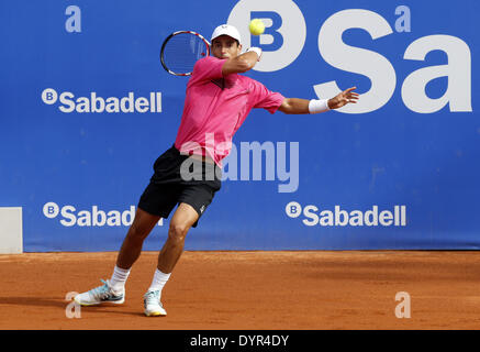 Barcelone, Espagne. Apr 24, 2014. Espagne-BARCELONE -24 avril : Giraldo dans le match entre Giraldo et D. Thiem, pour le 1/8 de finale de l'Open de Barcelone Banc Sabadell, 62 Trofeo Conde de Godo, joué au tennis RC Barcelone le 24 avril 2014, photo. Joan Valls/Urbanandsport Nurphoto/crédit : Joan Valls/NurPhoto ZUMAPRESS.com/Alamy/Live News Banque D'Images