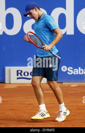 Barcelone, Espagne. Apr 24, 2014. Espagne-BARCELONE -24 avril : Thiem célébration dans le match entre Giraldo et D. Thiem, pour le 1/8 de finale de l'Open de Barcelone Banc Sabadell, 62 Trofeo Conde de Godo, joué au tennis RC Barcelone le 24 avril 2014, photo. Joan Valls/Urbanandsport Nurphoto/crédit : Joan Valls/NurPhoto ZUMAPRESS.com/Alamy/Live News Banque D'Images